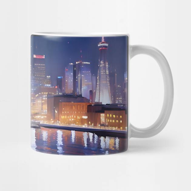 Night Cityscape by The Brushstrokes Boutique